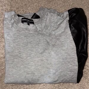 Generation Love Heather Gray Top with Black Sleeve